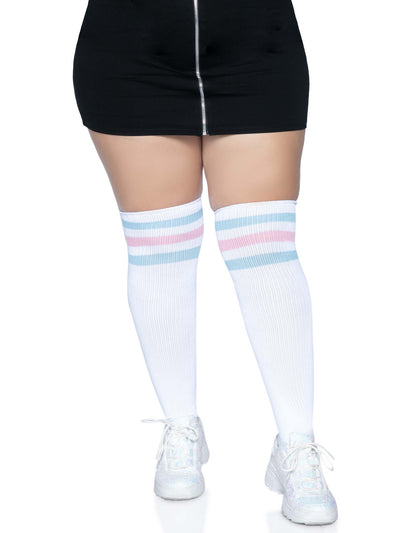 Socks, Athletic-Pink Blue : plus 1x/2x