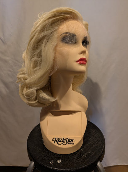 Wig, Long Bombshell (Lace Front) - Platinum Blonde