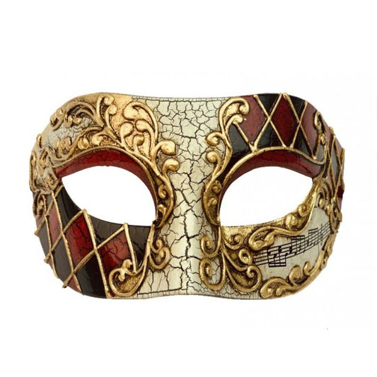 Mask, Harlequin Craquele Black Red