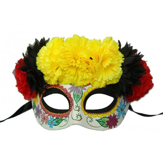 Mask, Day of the Dead Flowers Multi