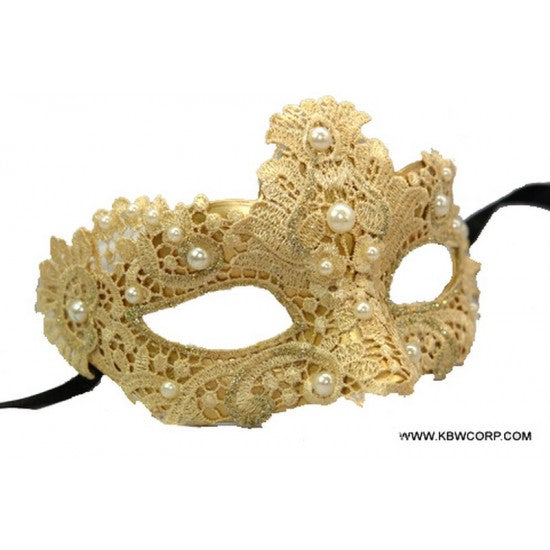 Mask, Macrame Metallic Pearls