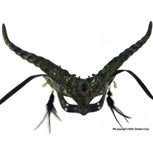 Mask, Horned Devil Dusted Gold