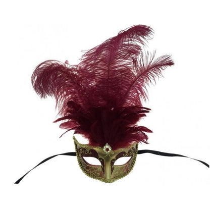 Mask, Colombina Ostrich Plume