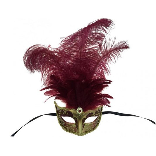 Mask, Colombina Ostrich Plume