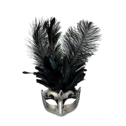 Mask, Colombina Ostrich Plume