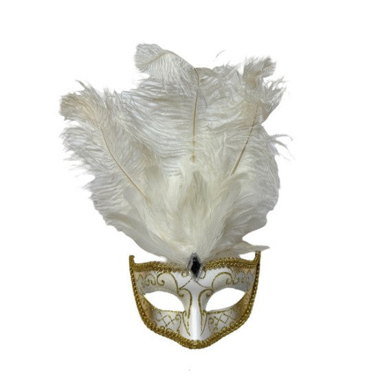 Mask, Colombina Ostrich Plume