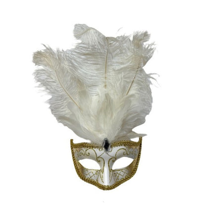 Mask, Colombina Ostrich Plume