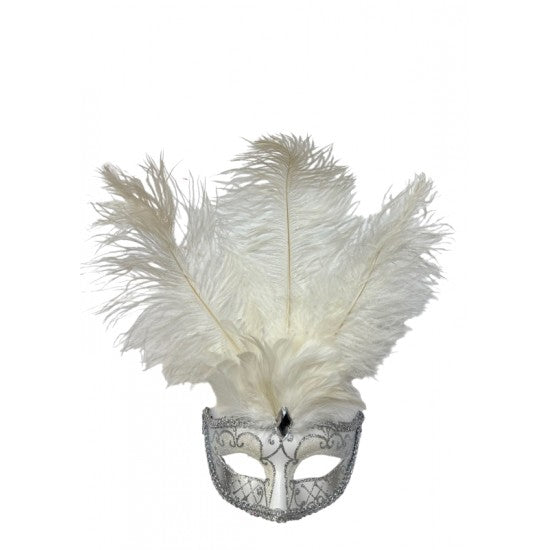 Mask, Colombina Ostrich Plume
