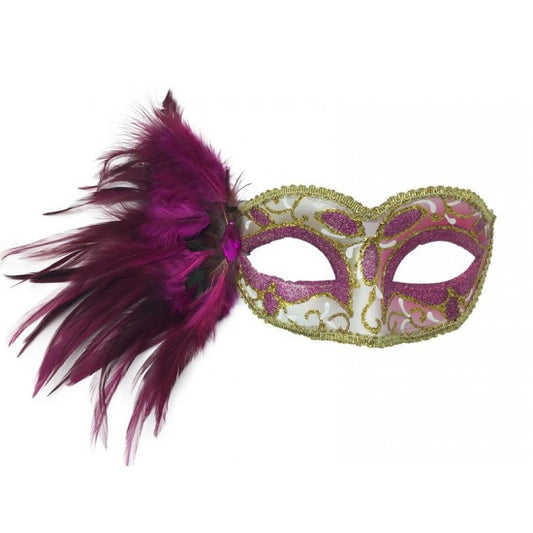 Mask, Petite Feathers Pink Gold