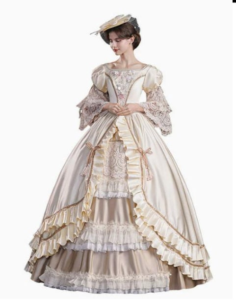 Dress, 18th Century Ivory/Brown