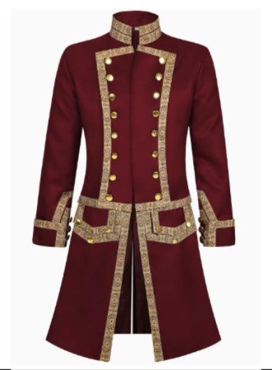 Coat, 18th Cen Military Burgundy