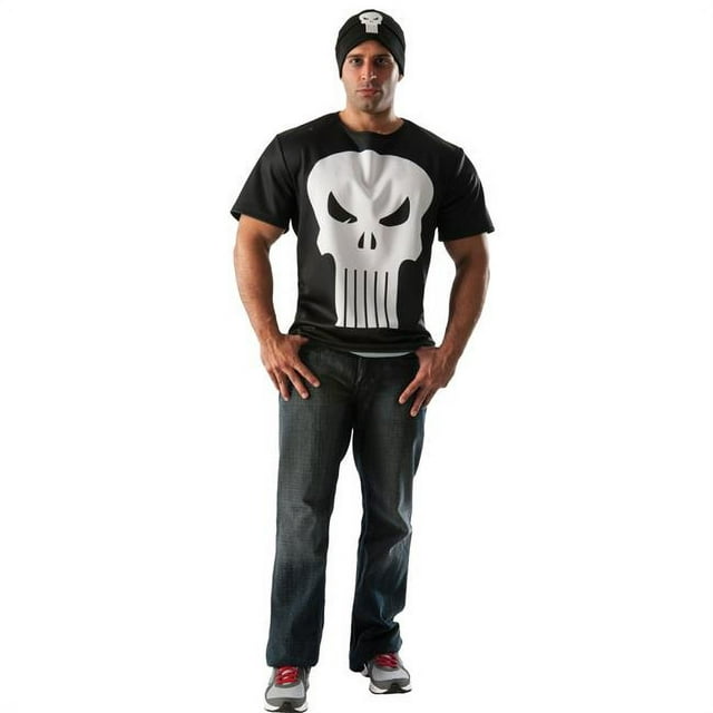 T-Shirt, Punisher-Black White : Extra Large