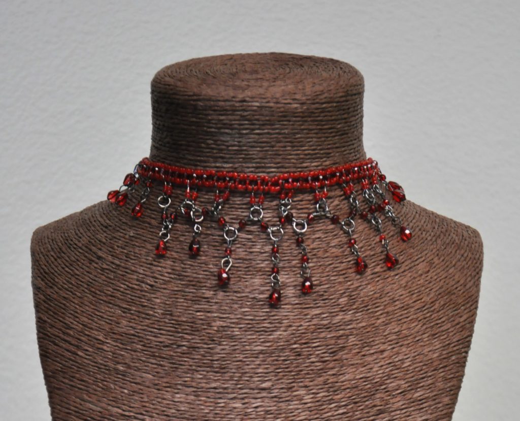 Beaded Choker, Petite Red