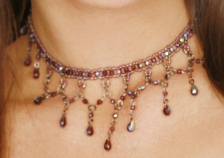 Beaded Choker, Petite Purple