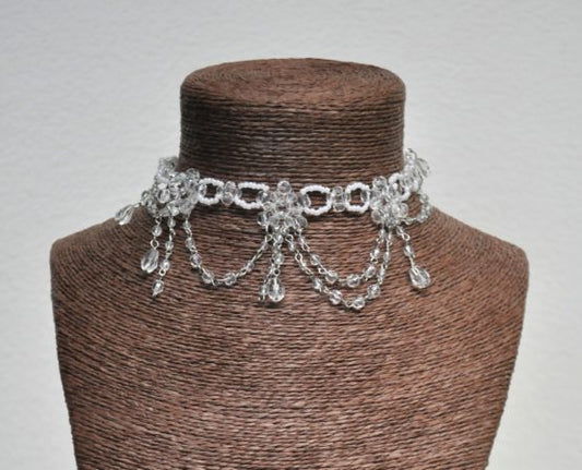 Beaded Choker, Victorian-ClearCrystal