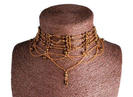 Beaded Choker, Victorian Gold