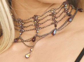 Beaded Choker, Victorian Purple