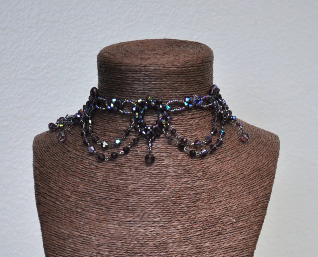 Beaded Choker, Victorian Purple