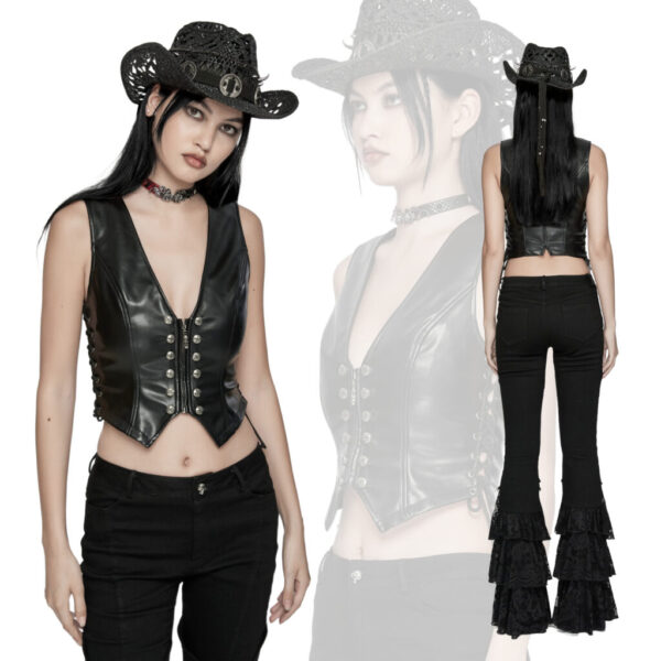 Vest, Punk Biker Faux Leather
