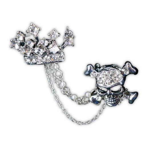 Brooch, pin, Skull and Crown-