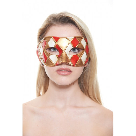 Venetian Style Mask, DECO RD-red Gold