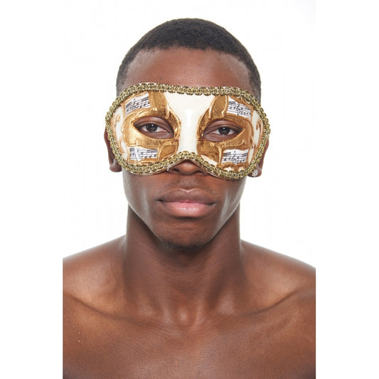 Gold Music Venetian Mask-Gold