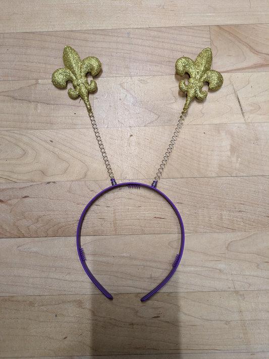 Headband, Mardi Gras Fleur de Lis