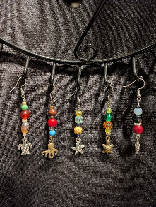 Earrings, Pirate Beads and Charms; Single