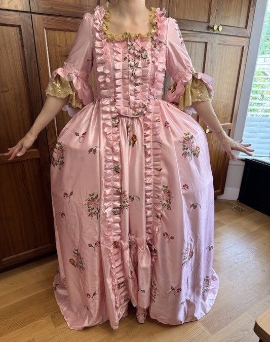 Gown, 18th C. Pink Floral
