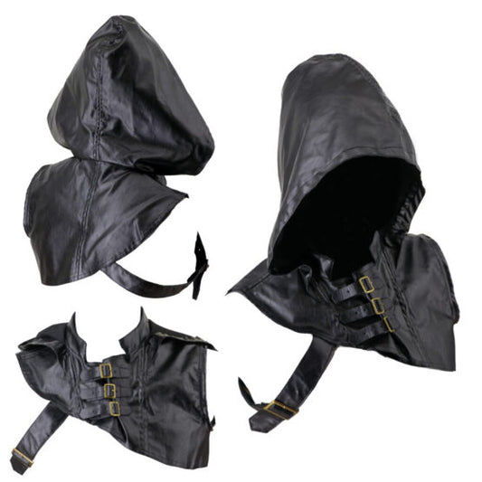 Caplet, Hooded Faux Leather