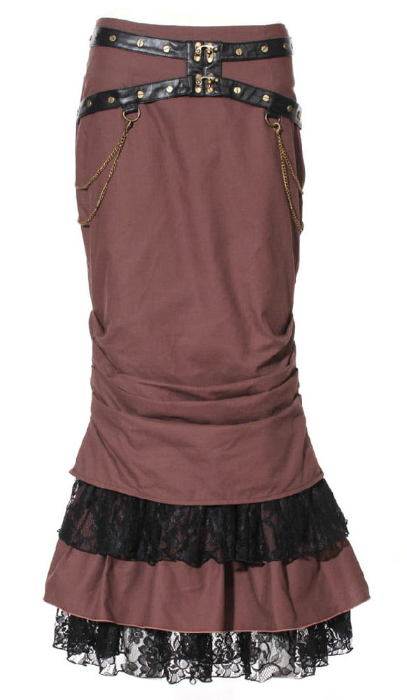 Skirt, Steampunk Long Brown