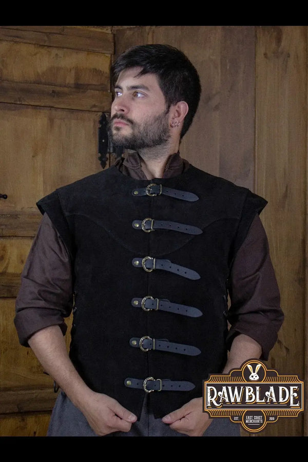 Jerkin, Splitleather Black M