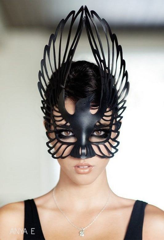Leather Mask, Raven Black