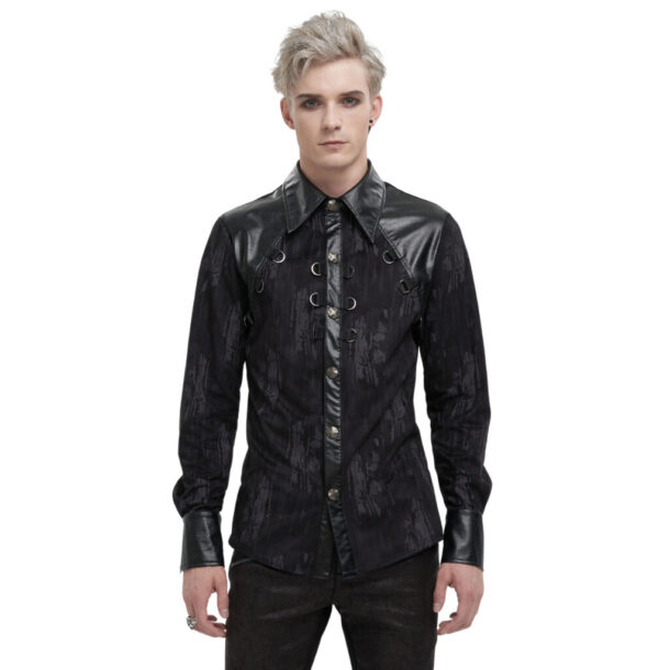 Shirt, Pleather Print Chains