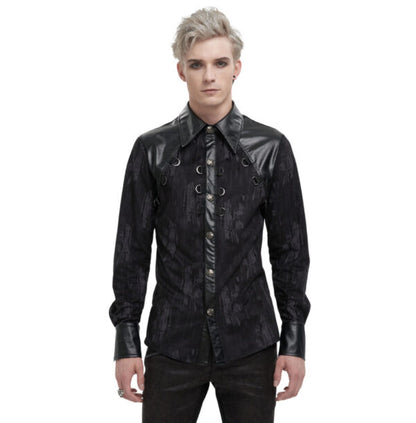 Shirt, Pleather Print Chains