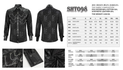 Shirt, Pleather Print Chains