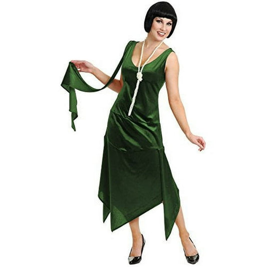 20s Flapper, Sandy Speak Easy-Dark Green : M