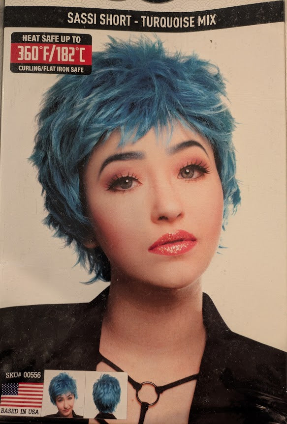 Wig, Sassi Short - Turquoise Mix