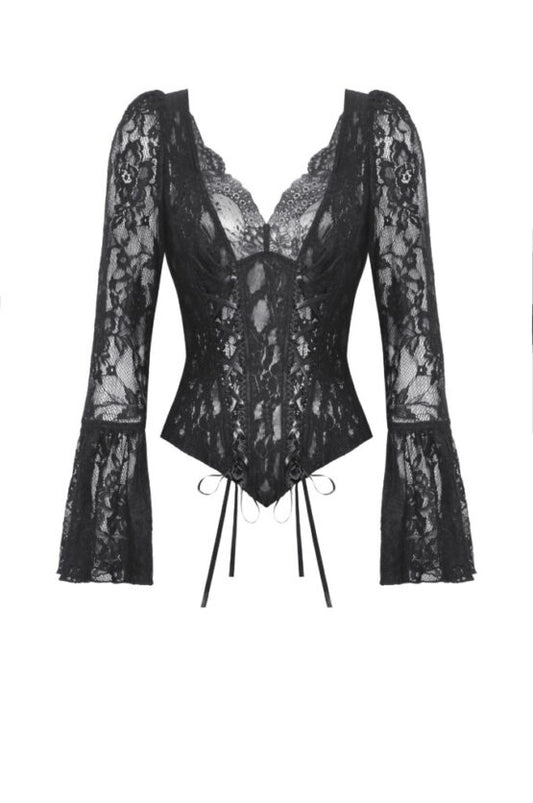 Top, Gothic Dark Lace