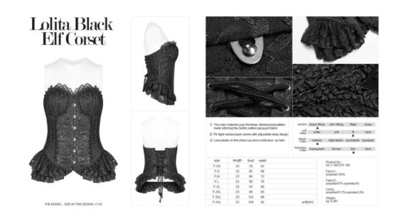 Corset, Lolita Overbust Dark Elf