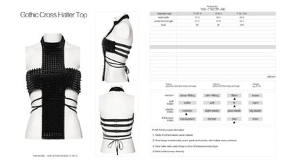 Halter Top, Studded Cross