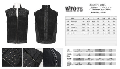 Vest, Studded Punk Black