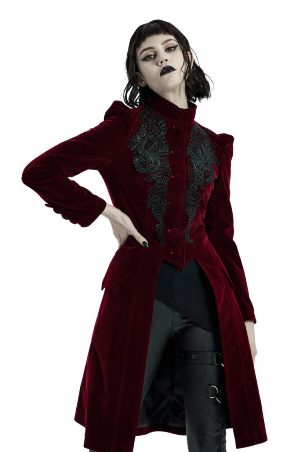 Tail Coat, Burgundy Velvet Women's