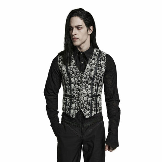 Vest, Goth Skull Jacquard