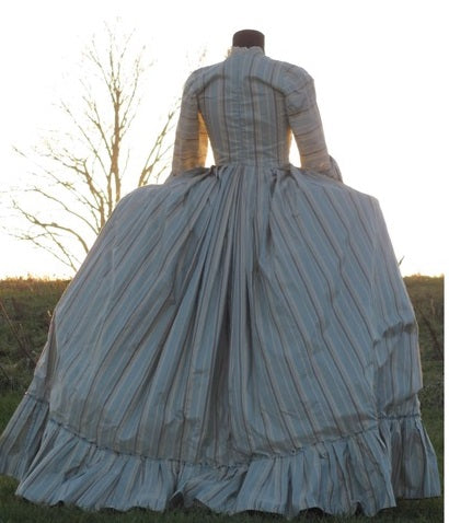 Gown, 18th c. Masquerade Blue Stripe