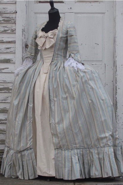 Gown, 18th c. Masquerade Blue Stripe