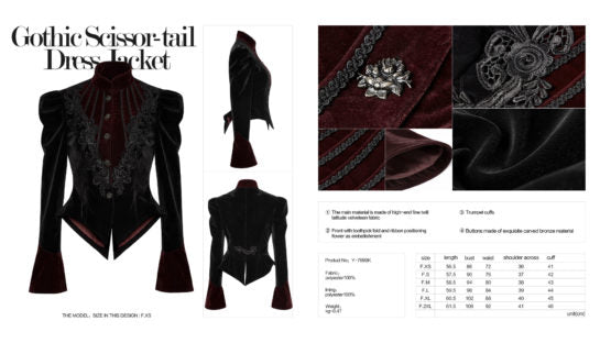 Jacket, Scissor-Tail Burgundy