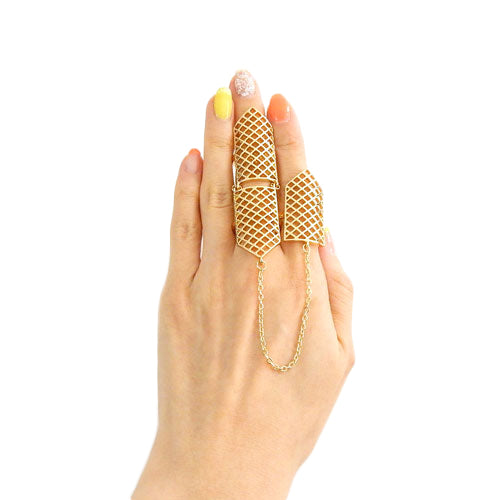 Ring, Double Finger Chains