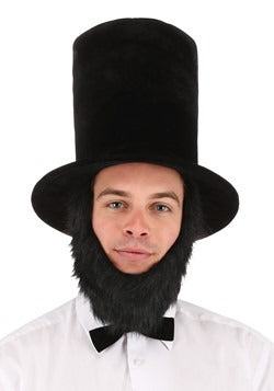 Top Hat with Beard, Lincoln-Black : adjustable