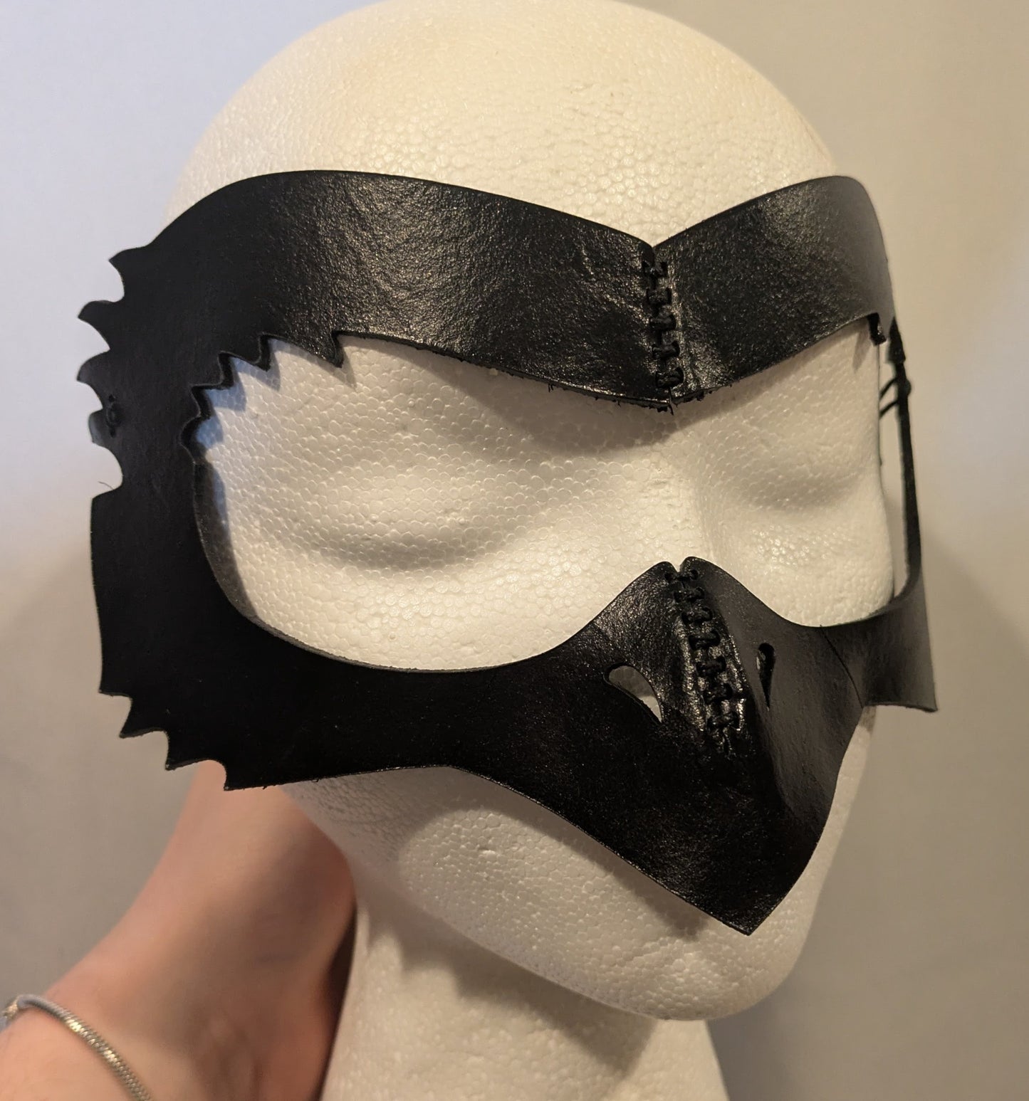 Leather Mask, Bird Beak Black
